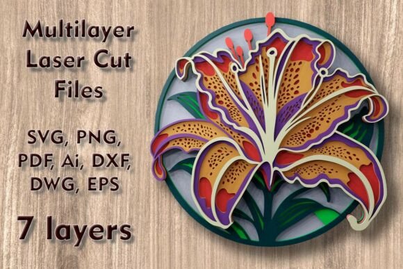 Download Lily Multilayer Laser Cut Files - Cut files Collection