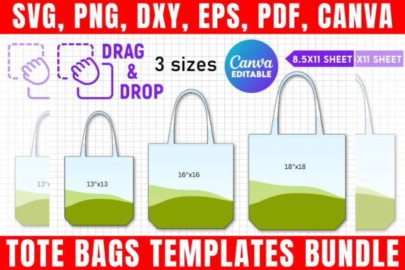 Download Tote Bags Canva Templates Bundle - Bags Collection