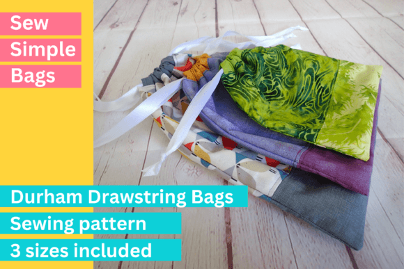 Download Durham Drawstring Bags Sewing Pattern X3 - Bags Collection